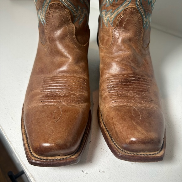 Nocona Women’s 9.5B Brown Western Cowboy Boots Vintage Leather Classic Stitching - Picture 3 of 8
